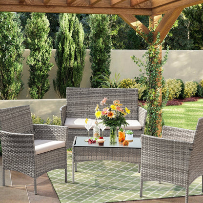 Ensemble de patio extérieur Homall PE Rattan 4 pièces