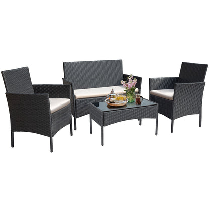 Ensemble de patio extérieur Homall PE Rattan 4 pièces