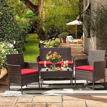 Ensemble de patio extérieur Homall PE Rattan 4 pièces