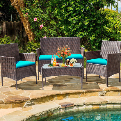 Ensemble de patio extérieur Homall PE Rattan 4 pièces