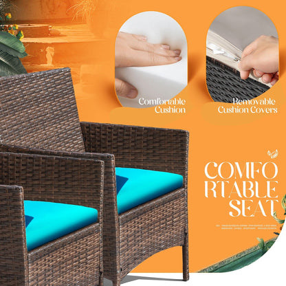 Ensemble de patio extérieur Homall PE Rattan 4 pièces