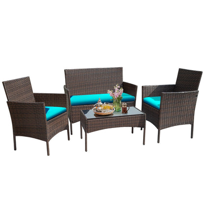 Ensemble de patio extérieur Homall PE Rattan 4 pièces