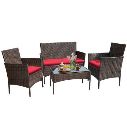 Ensemble de patio extérieur Homall PE Rattan 4 pièces