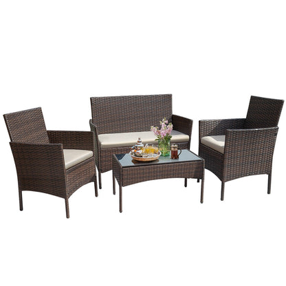 Ensemble de patio extérieur Homall PE Rattan 4 pièces