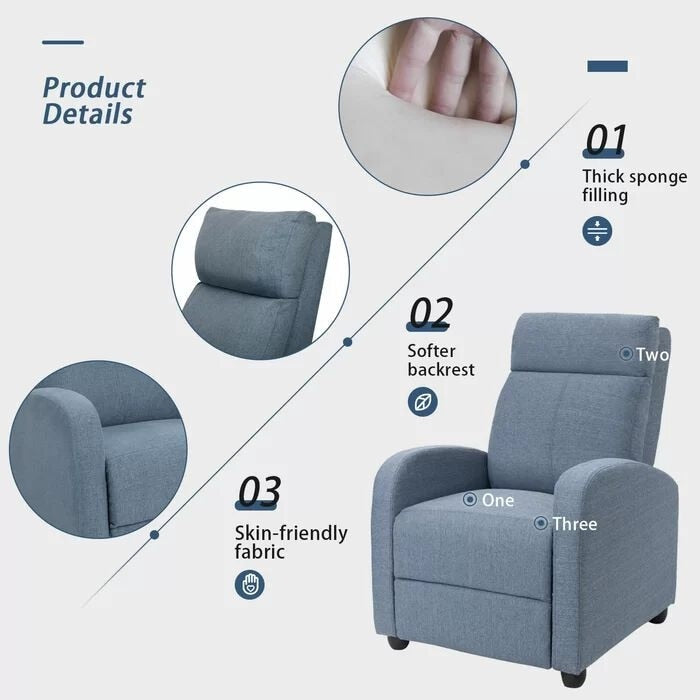 Fauteuil inclinable Homall en tissu pour salon