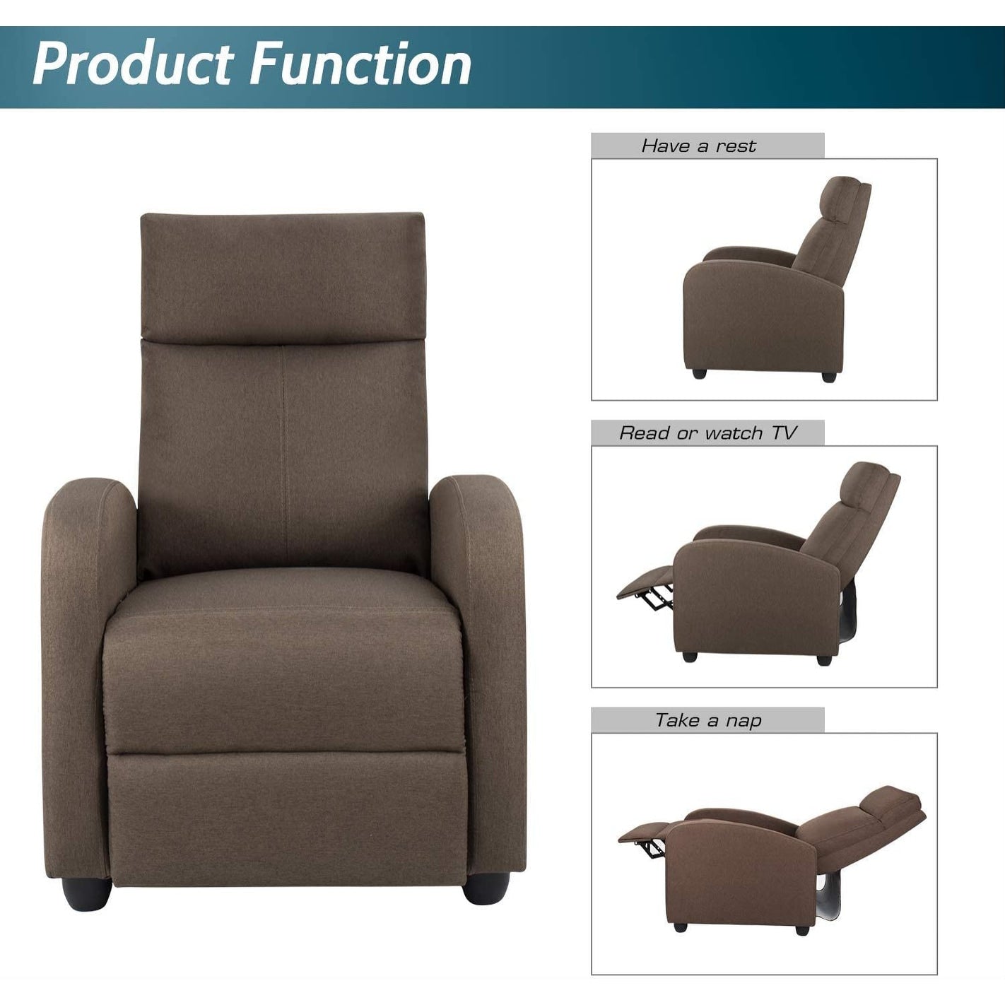 Fauteuil inclinable Homall en tissu pour salon