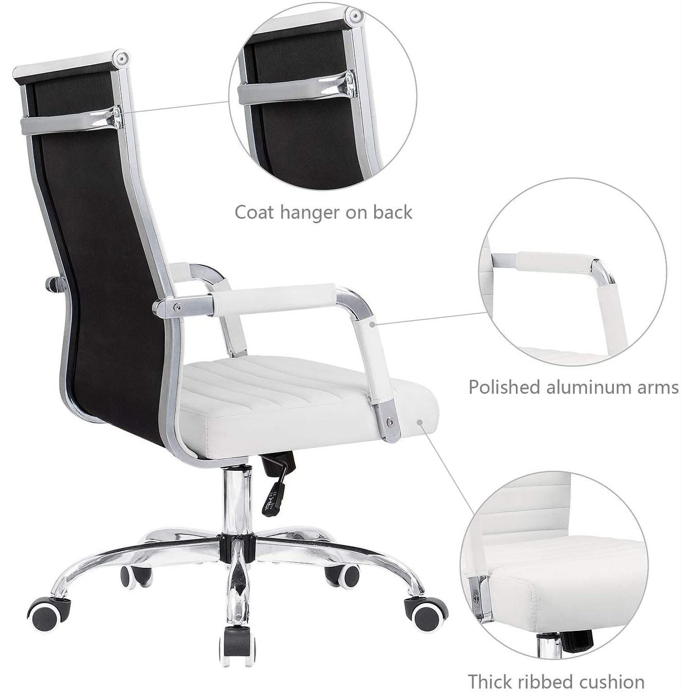 Chaise de bureau côtelée Homall Chaise de bureau d'ordinateur