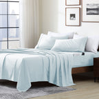 Parure de lit avec pochette de rangement en microfibre douce et essentielle pour draps intelligents