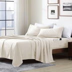 Parure de lit avec pochette de rangement en microfibre douce et essentielle pour draps intelligents