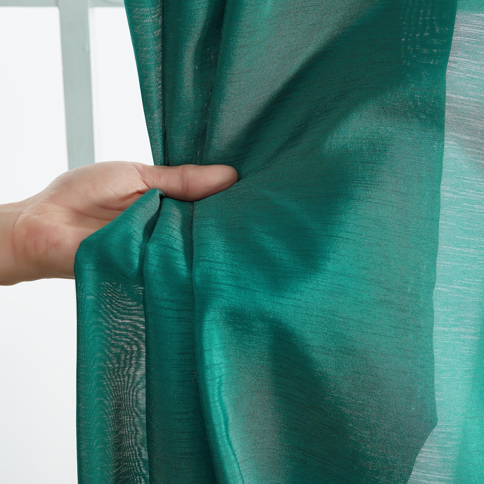 HLC.me Lot de 2 rideaux de fenêtre semi-transparents à œillets pour chambre à coucher et salon