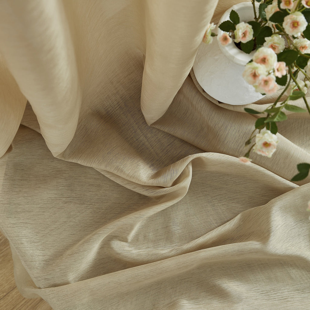 HLC.me Lot de 2 rideaux de fenêtre semi-transparents à œillets pour chambre à coucher et salon