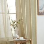 HLC.me Lot de 2 rideaux de fenêtre semi-transparents à œillets pour chambre à coucher et salon