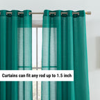 HLC.me Lot de 2 rideaux de fenêtre semi-transparents à œillets pour chambre à coucher et salon