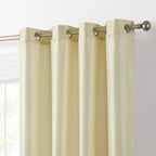 HLC.me Jefferson Rideau de fenêtre semi-transparent en imitation soie, filtrant la lumière, doublé, à œillets, pour chambre à coucher, 2 panneaux