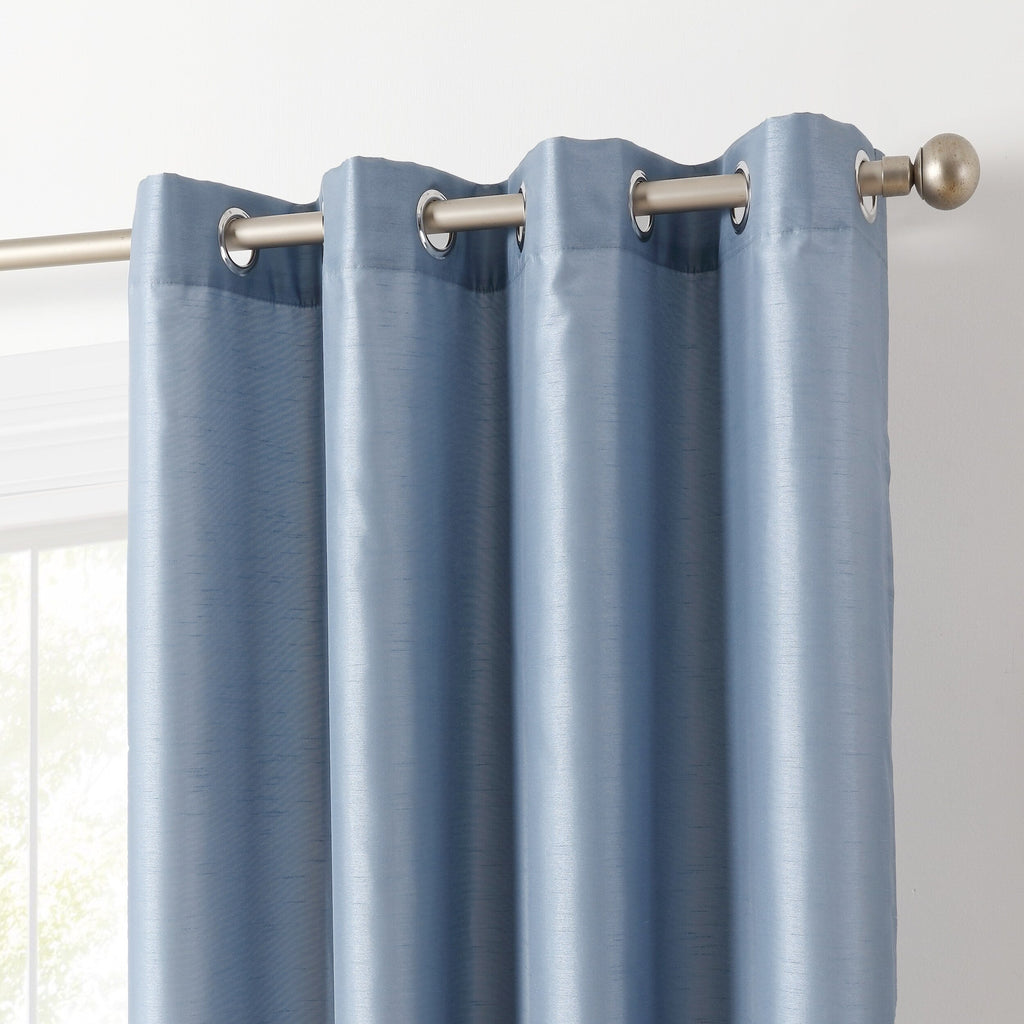 HLC.me Jefferson Rideau de fenêtre semi-transparent en imitation soie, filtrant la lumière, doublé, à œillets, pour chambre à coucher, 2 panneaux