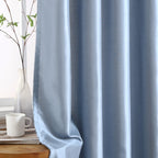 HLC.me Jefferson Rideau de fenêtre semi-transparent en imitation soie, filtrant la lumière, doublé, à œillets, pour chambre à coucher, 2 panneaux