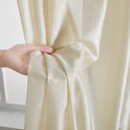 HLC.me Lauren Lot de 2 rideaux semi-transparents avec passe-tringle et languette arrière