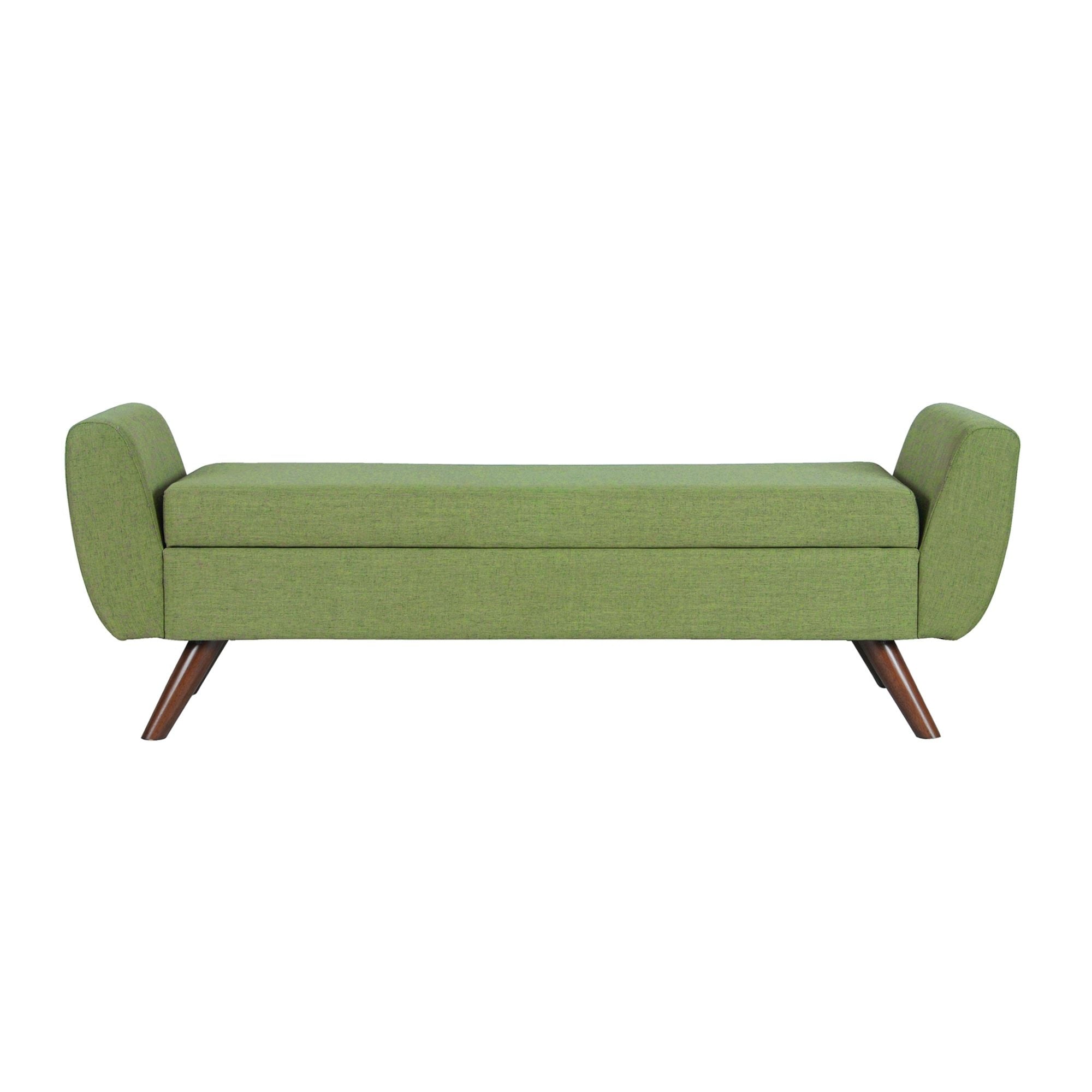 HomePop Modern Sherpa Storage Bench with Wood Legs
