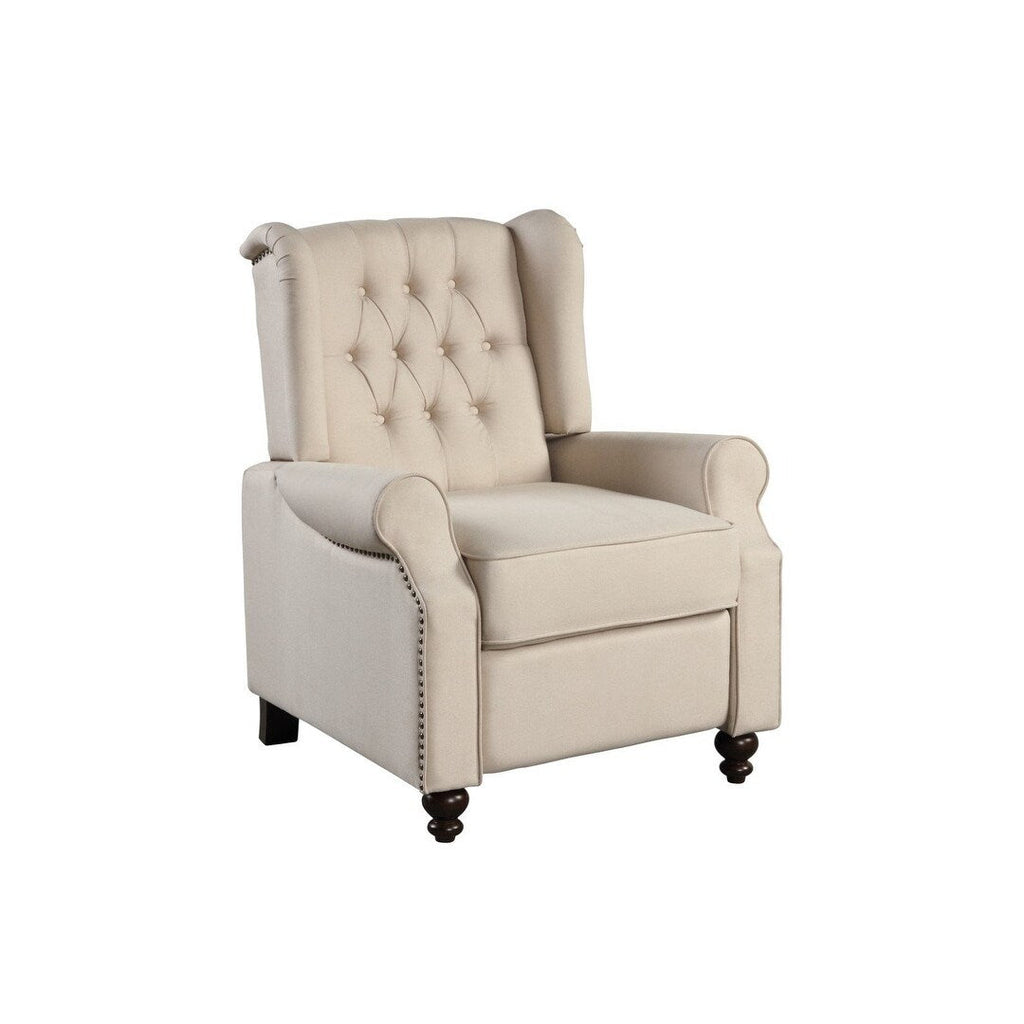 Fauteuil inclinable club manuel HomeRoots 31 en microfibre beige