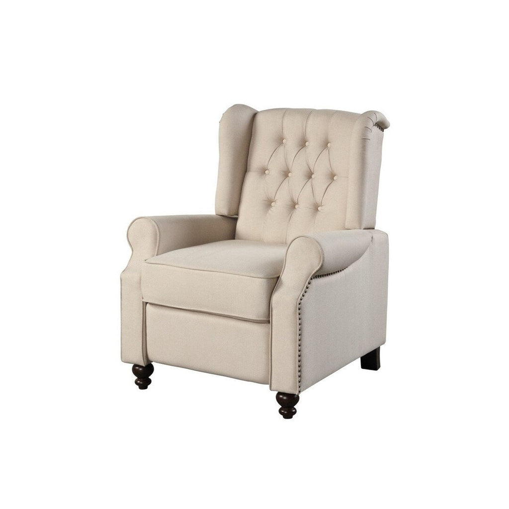 Fauteuil inclinable club manuel HomeRoots 31 en microfibre beige