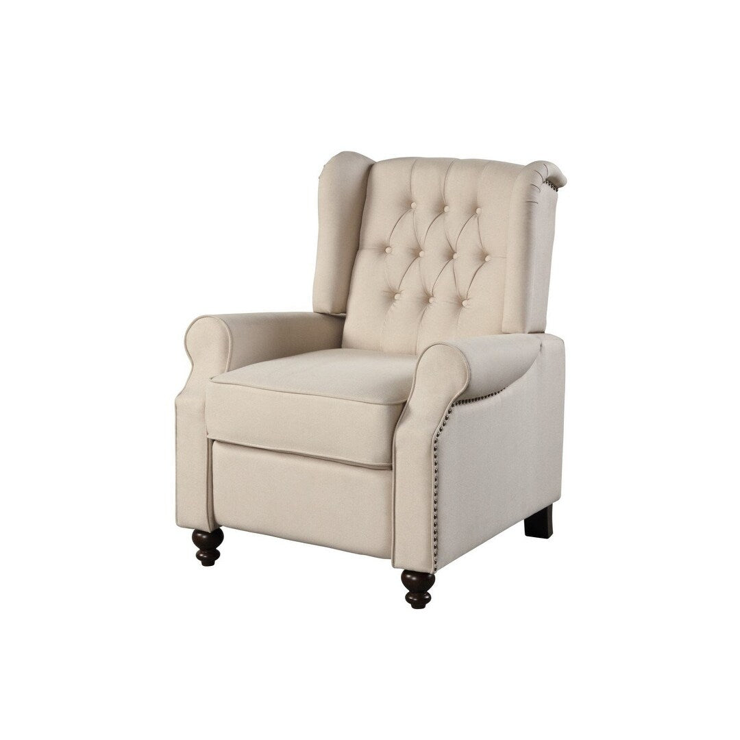 Fauteuil inclinable club manuel HomeRoots 31 en microfibre beige