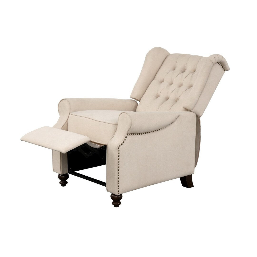 Fauteuil inclinable club manuel HomeRoots 31 en microfibre beige
