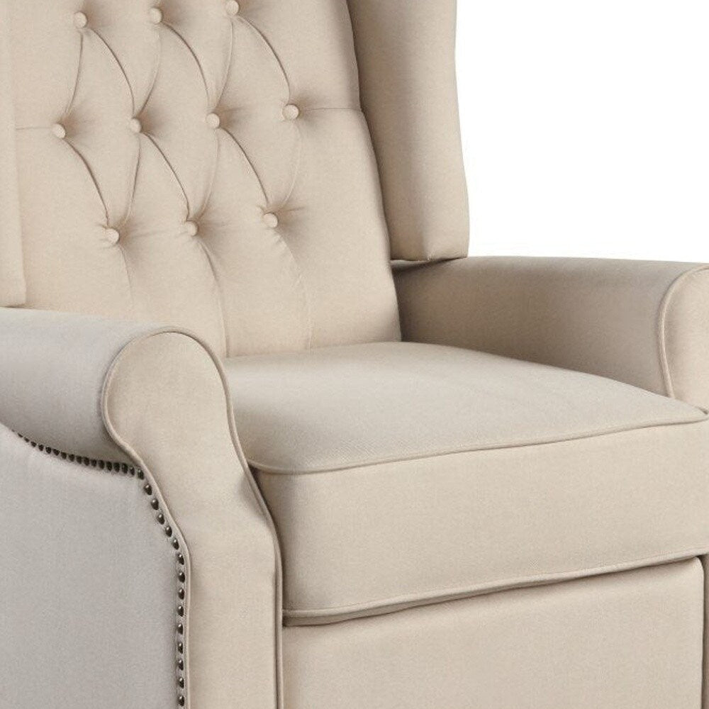 Fauteuil inclinable club manuel HomeRoots 31 en microfibre beige