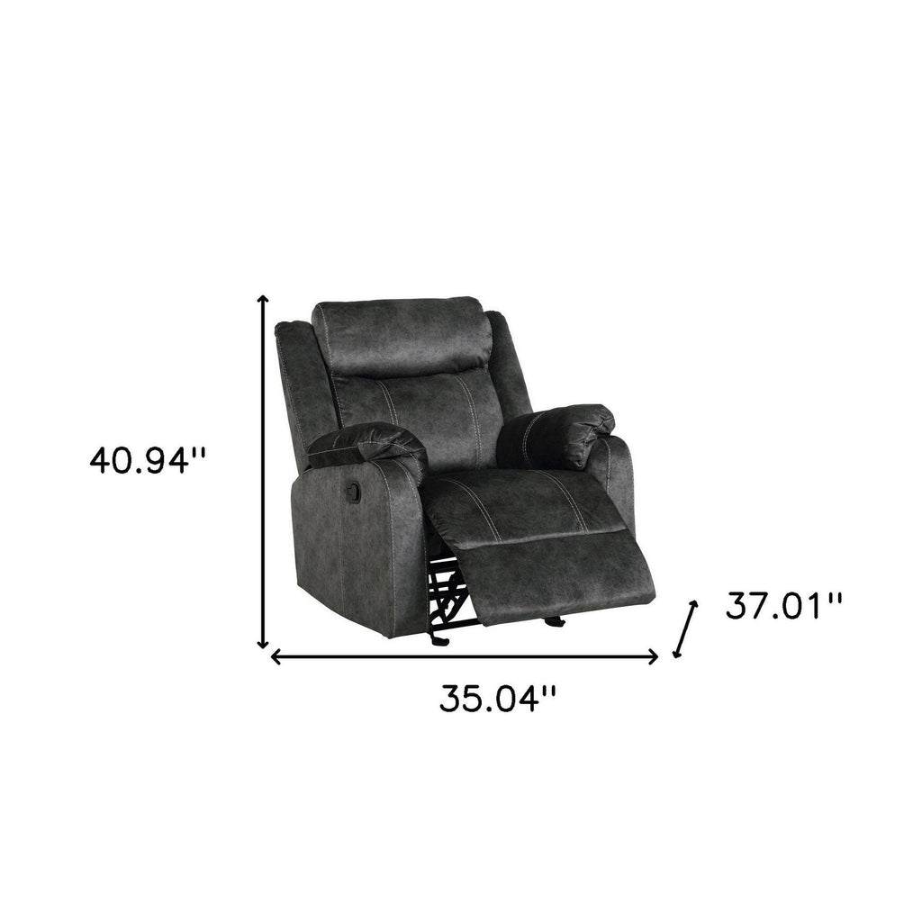 Fauteuil inclinable manuel HomeRoots 35 en tissu gris granit