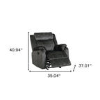 Fauteuil inclinable manuel HomeRoots 35 en tissu gris granit