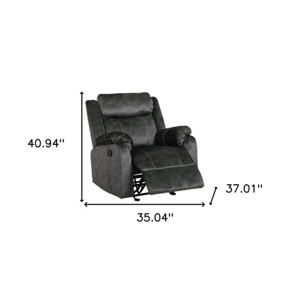 Fauteuil inclinable manuel HomeRoots 35 en tissu gris granit