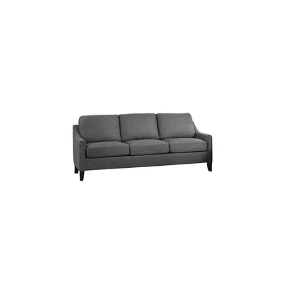 Canapé HomeRoots 68 en lin gris avec pieds noirs – 68' x 31' x 36'