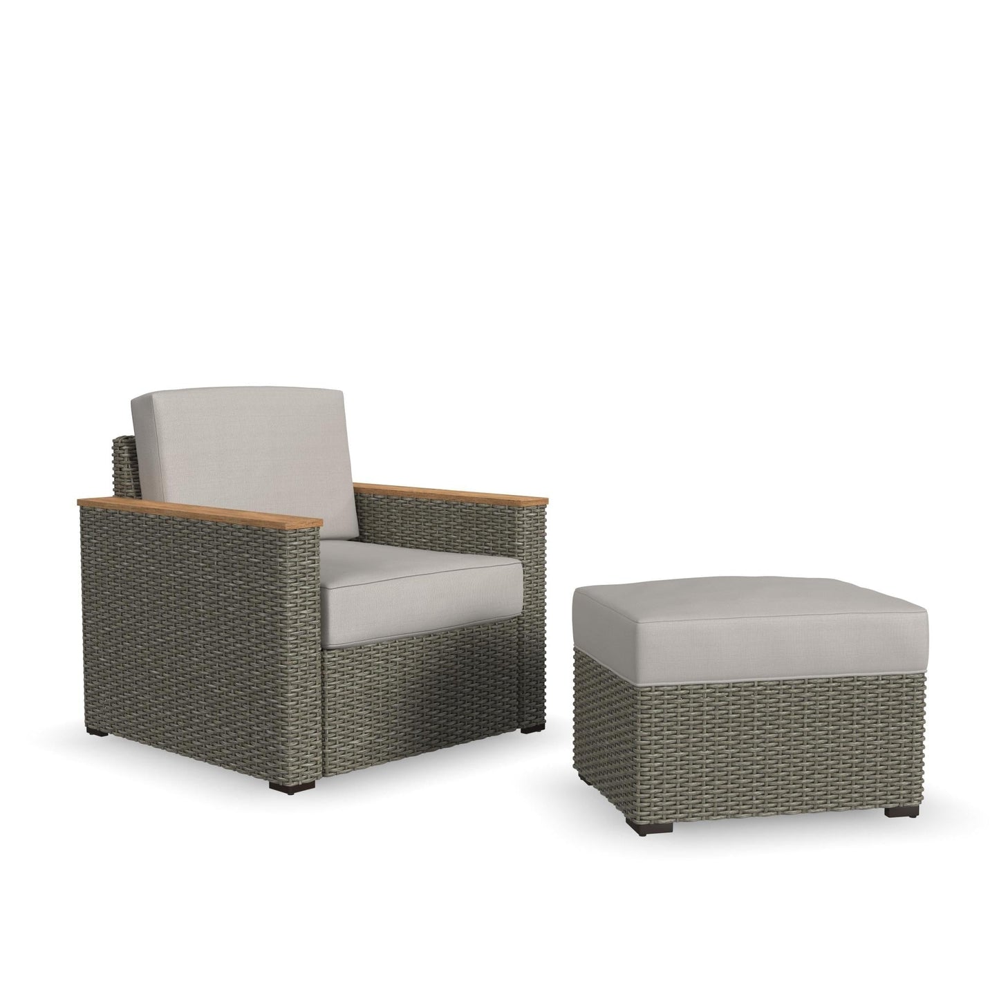 Ensemble de 2 fauteuils et poufs d'extérieur Boca Raton de Homestyles