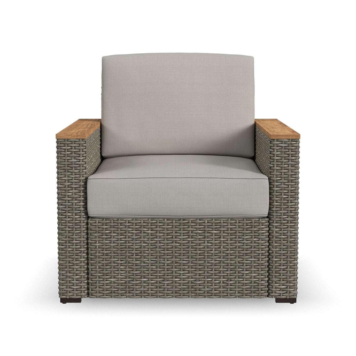Ensemble de 4 fauteuils et poufs d'extérieur Boca Raton de Homestyles avec coussins