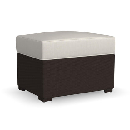 Ensemble de 4 fauteuils et poufs d'extérieur en rotin Palm Springs avec coussins par Homestyles