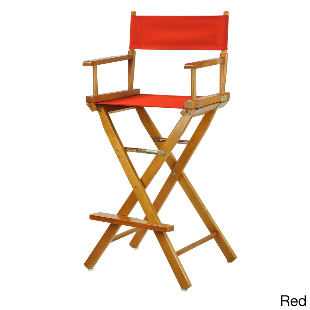 Chaise de réalisateur de 30 pouces avec cadre en chêne miel