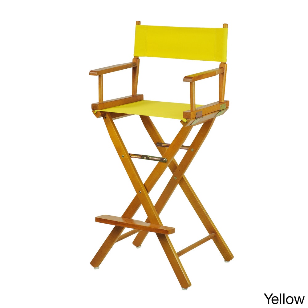 Chaise de réalisateur de 30 pouces avec cadre en chêne miel