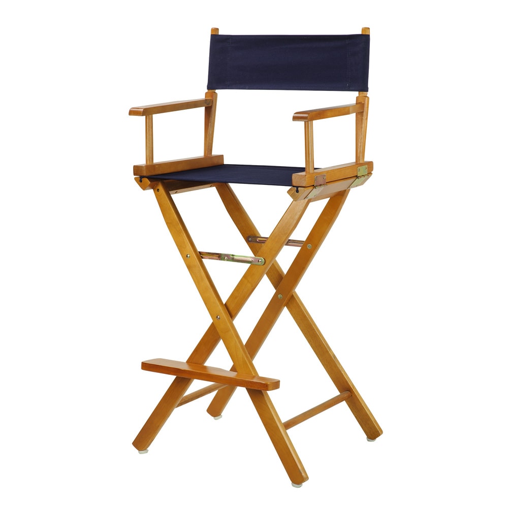 Chaise de réalisateur de 30 pouces avec cadre en chêne miel
