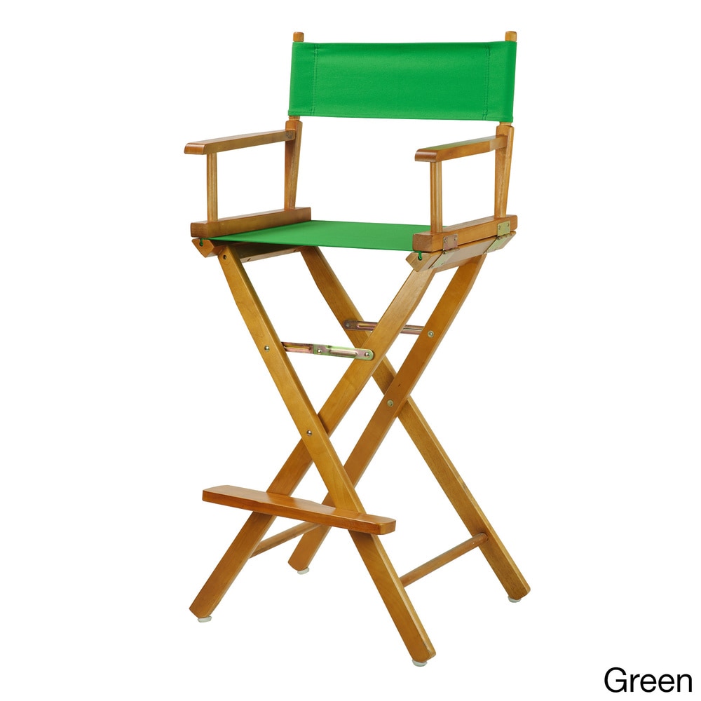 Chaise de réalisateur de 30 pouces avec cadre en chêne miel