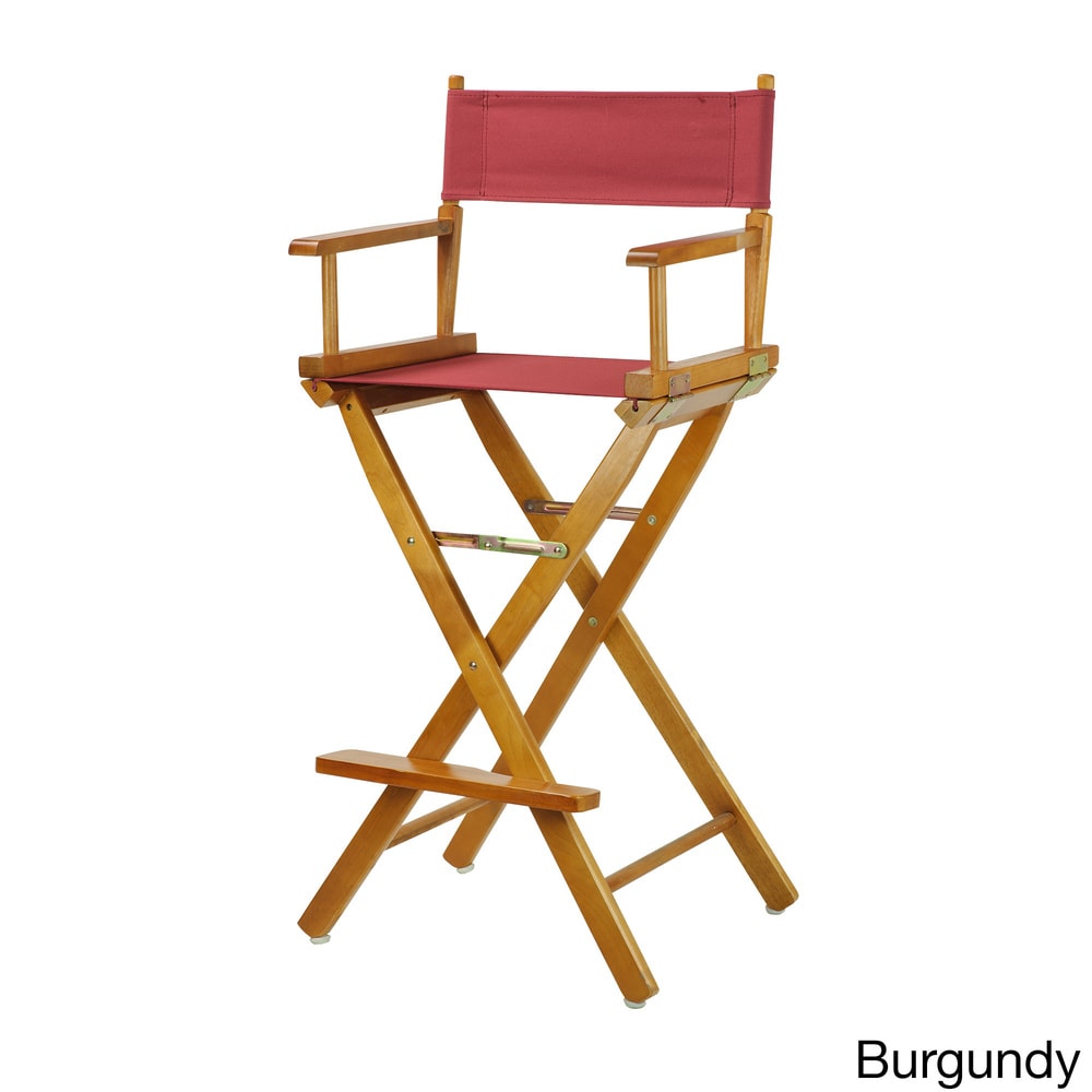 Chaise de réalisateur de 30 pouces avec cadre en chêne miel