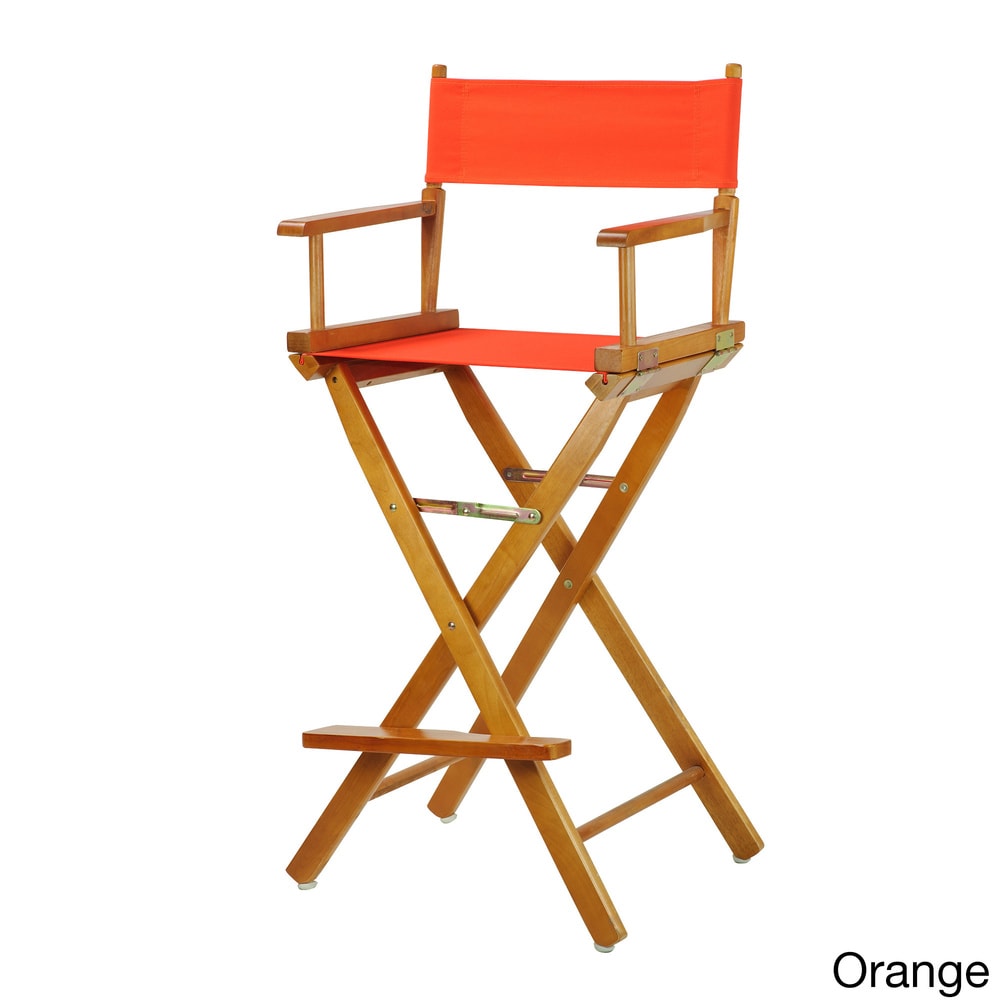 Chaise de réalisateur de 30 pouces avec cadre en chêne miel