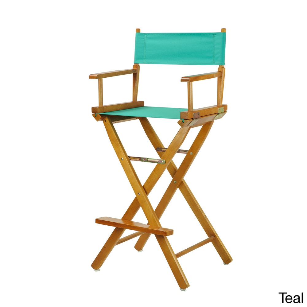 Chaise de réalisateur de 30 pouces avec cadre en chêne miel