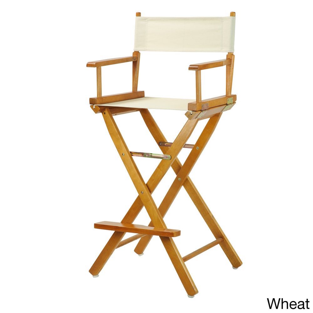 Chaise de réalisateur de 30 pouces avec cadre en chêne miel