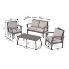 Ensemble de 4 chaises d'extérieur Honolulu en osier avec coussins par Christopher Knight Home