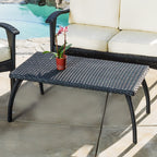 Ensemble de 4 chaises d'extérieur Honolulu en osier avec coussins par Christopher Knight Home