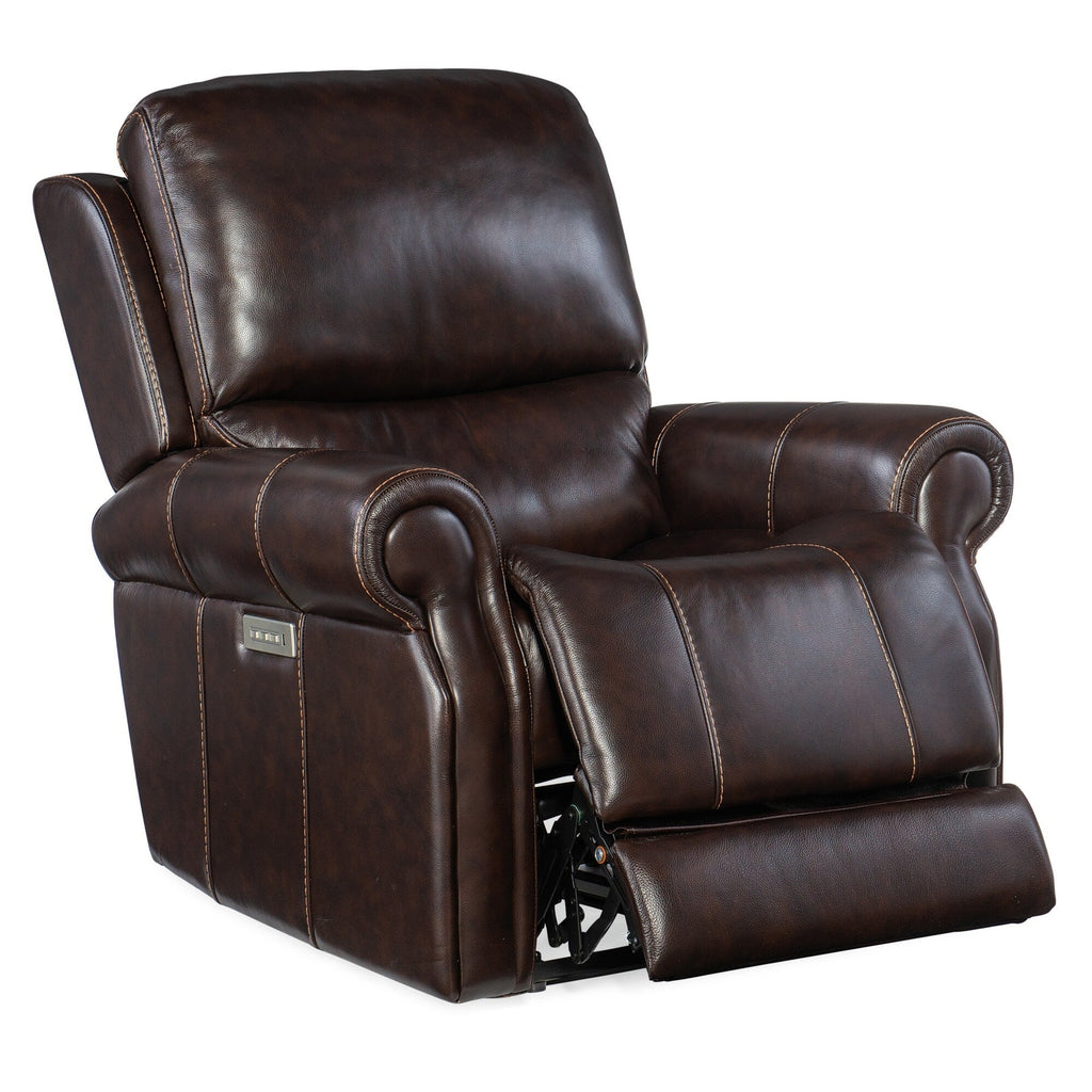 Fauteuil inclinable électrique en cuir Hooker Furniture RC602-PHZL Eisley 39 pouces de large