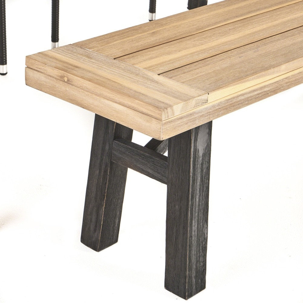 Ensemble de salle à manger rectangulaire en osier et bois Horton, 6 pièces, avec coussins, par Christopher Knight Home