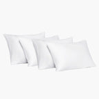Lot de 4 taies d'oreiller en satin de coton turc blanc doux de la collection Hôtel