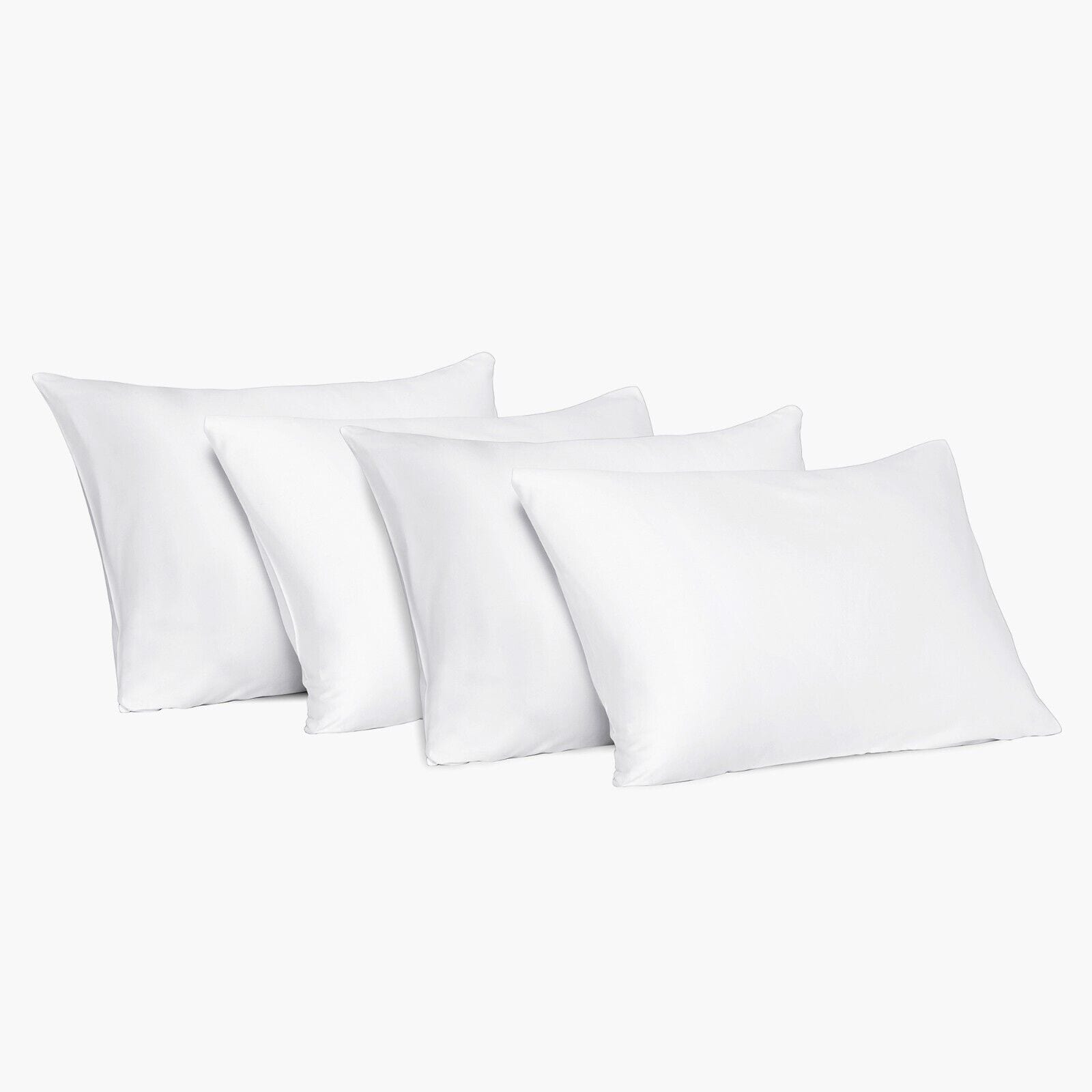 Lot de 4 taies d'oreiller en satin de coton turc blanc doux de la collection Hôtel