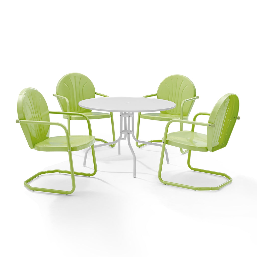 Ensemble de salle à manger d'extérieur en métal Crosley Griffith Key Lime, 5 pièces