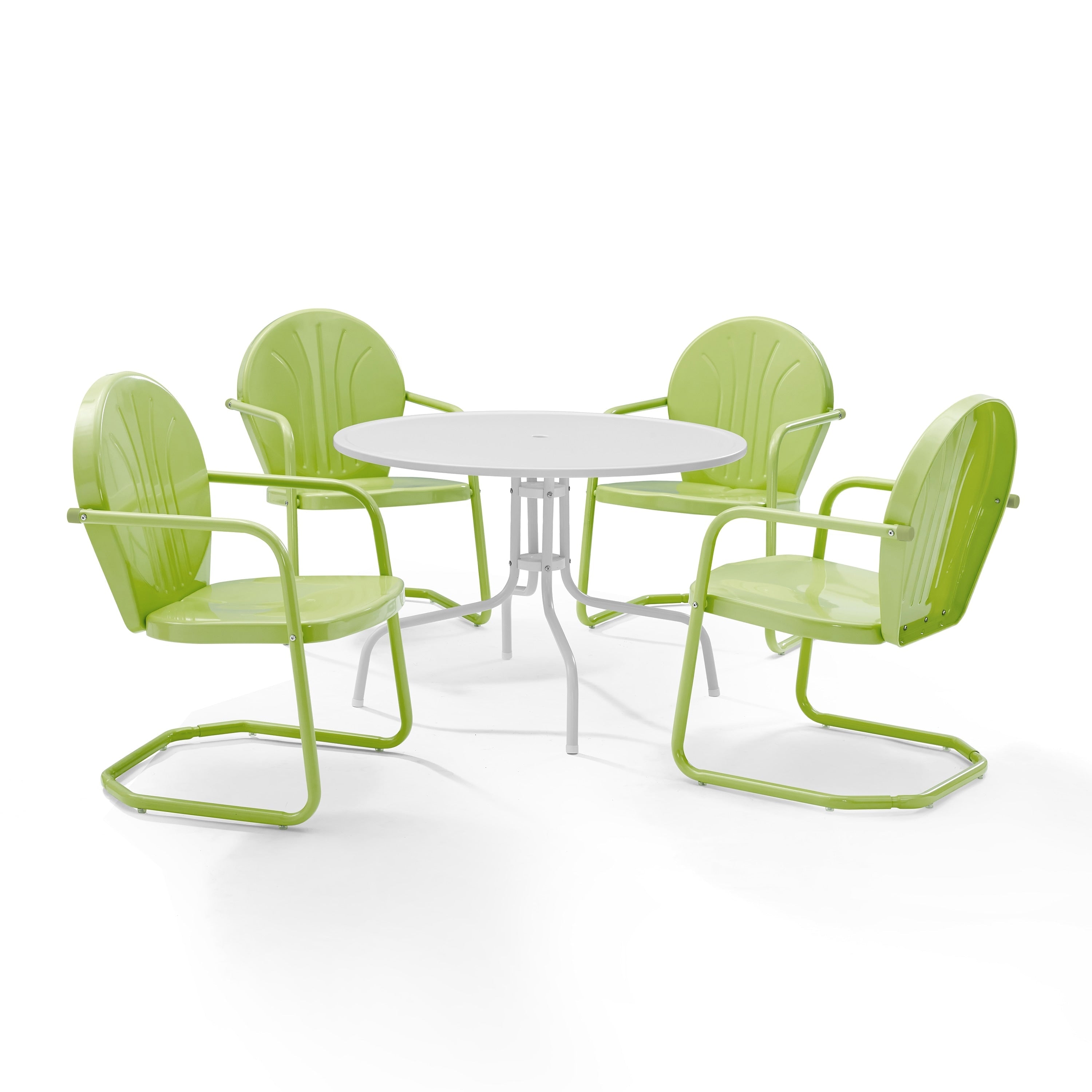 Ensemble de salle à manger d'extérieur en métal Crosley Griffith Key Lime, 5 pièces